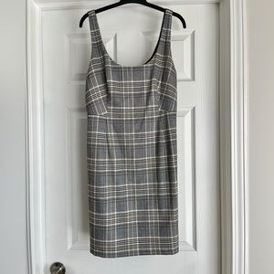 Banana Republic Yellow Black Plaid Sleeveless Mini Dress